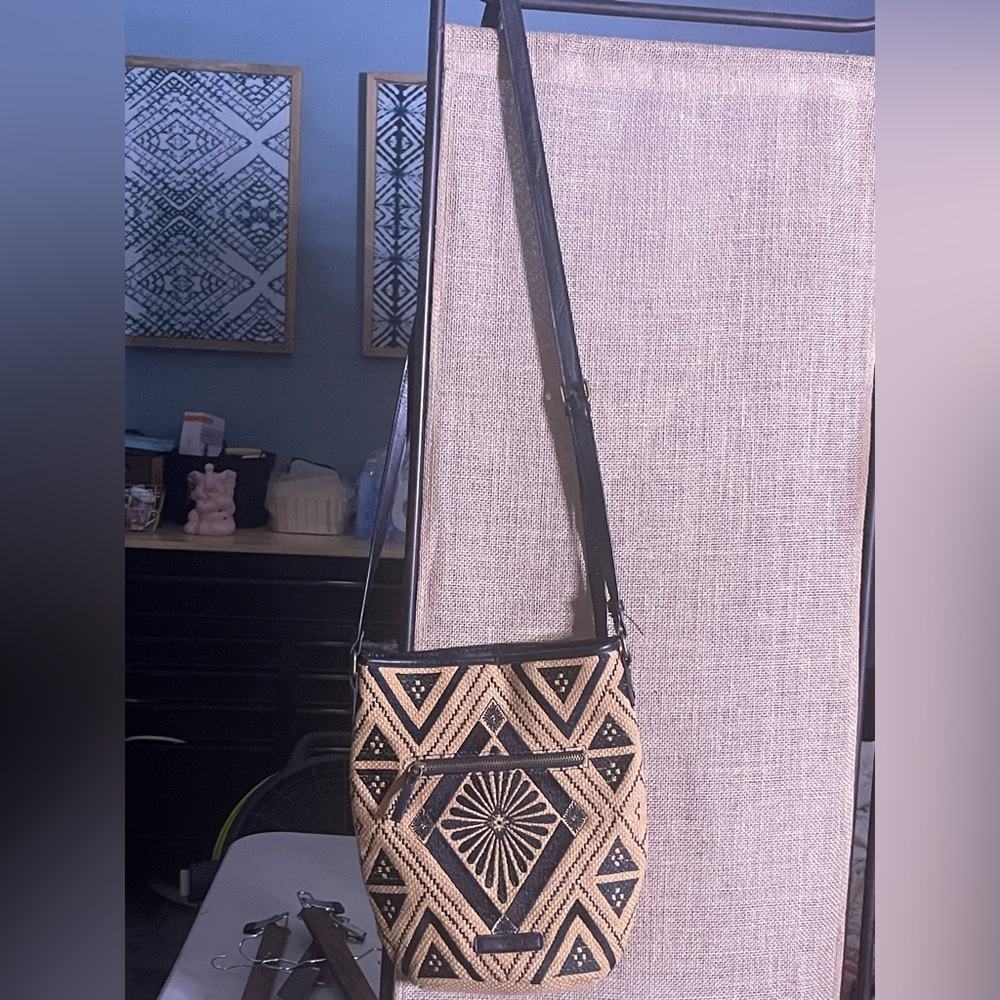 This Lucky Brand Maya Jute Hippie Crossbody Bucket Bag Purse - Picture 6 of 8